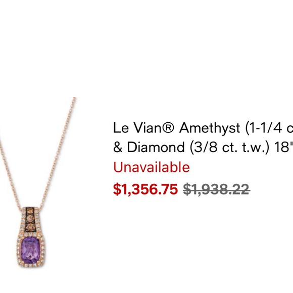 Brand new with the tags LeVian Diamond Amethyst necklace - Picture 6 of 6